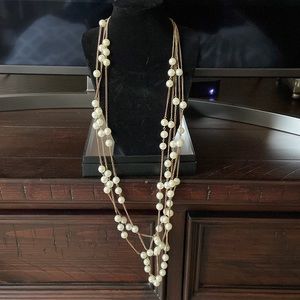 Multi-strand pearl necklace